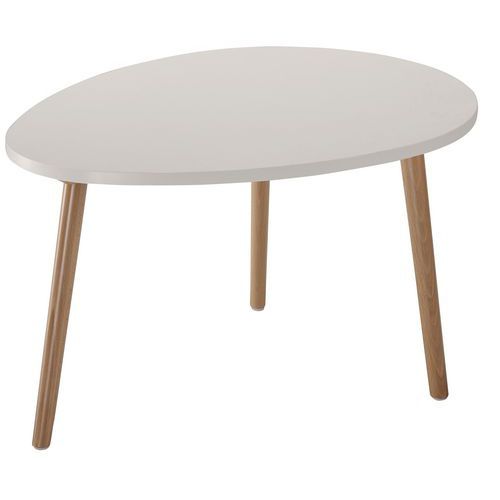 Table Basse Tapioca 75 X 50 Cm Plateau Coloris Blanc