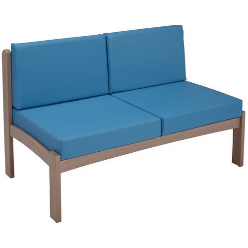Chauffeuse 2 Places Autize Structure Taupe Pvc Pétrole