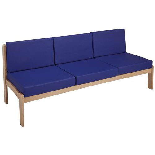 Chauffeuse 3 Places Autize Structure Naturel Pvc Bleu
