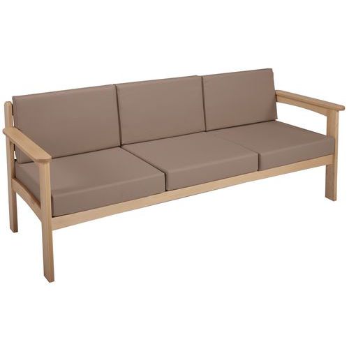 Canapé 3 Places Autize Structure Naturel Pvc Terre