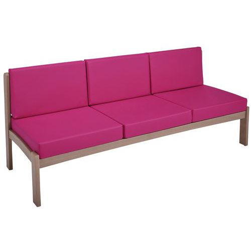 Chauffeuse 3 Places Autize Structure Taupe Pvc 9543 Fucshia