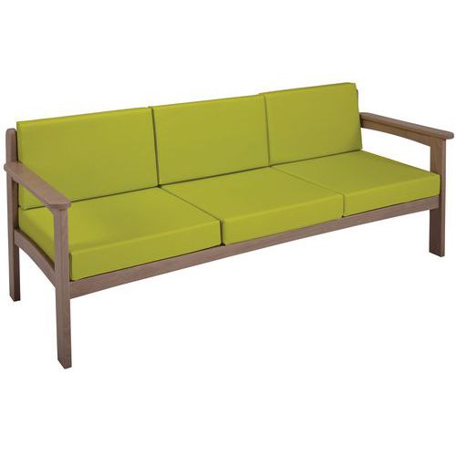 Canapé 3 Places Autize Structure Taupe Pvc Anis