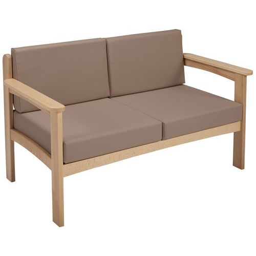 Canapé 2 Places Autize Structure Naturel Pvc 9434 Terre