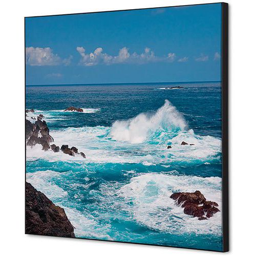 Showdown Displays - Cadre décoratif Vagues de mer Tissu - 40x40cm - Décoration murale élégante