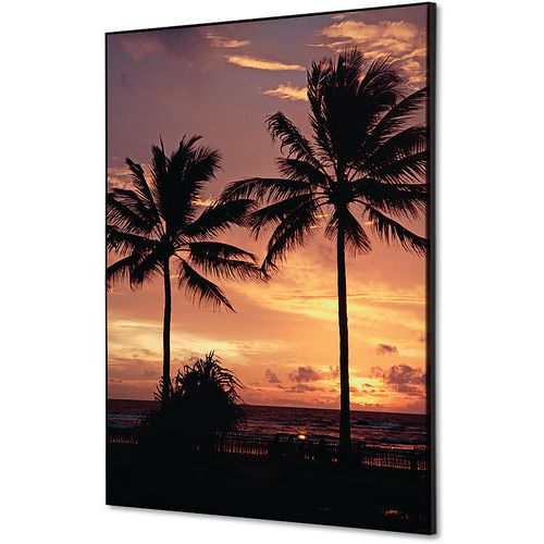 Showdown Displays - Cadre décoratif tissu Coucher de Soleil Palmiers - 42x59,4cm - Décoration murale tendance