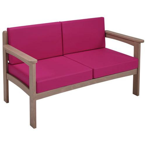 Canapé 2 Places Autize Structure Taupe Pvc 9543 Fucshia