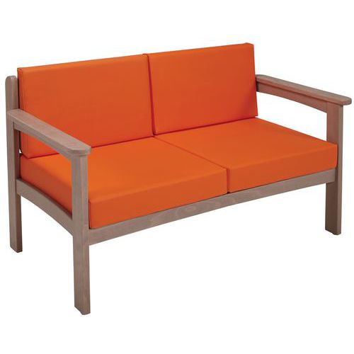 Canapé 2 Places Autize Structure Taupe Pvc 2507 Orange