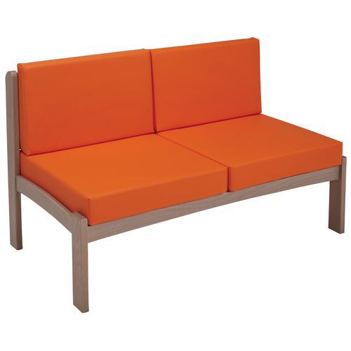 Chauffeuse 2 Places Autize Structure Taupe Pvc Orange