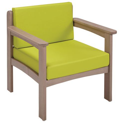 Fauteuil Autize Structure Taupe Pvc Anis