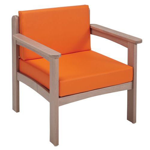 Fauteuil Autize Structure Taupe Pvc Orange