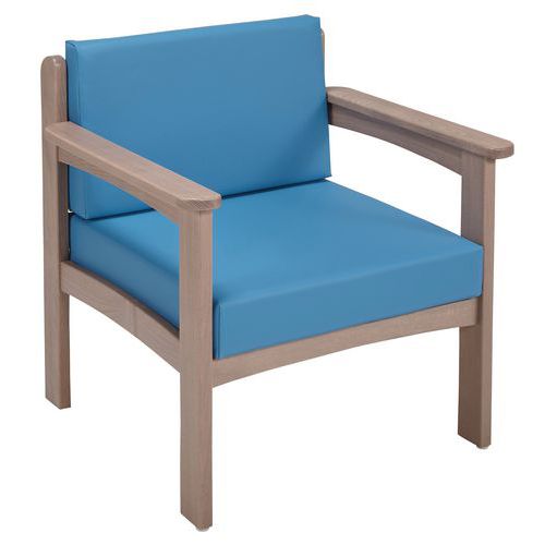Fauteuil Autize Structure Taupe Pvc Pétrole