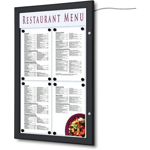 Porte Menu Mural Extérieur Led - Format Portrait - 4xa4
