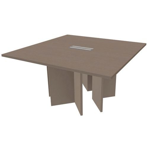 Table Carrée 140x140cm+1 Trappe Chêne Gris