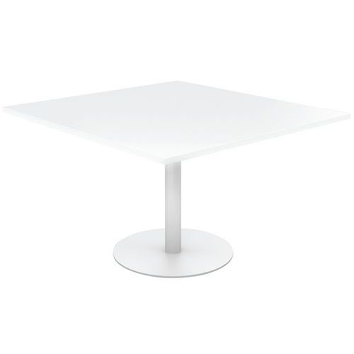 Tab. Conf. Elga Pied Platine 120x113 Cm Plt Méla Blanc/blanc