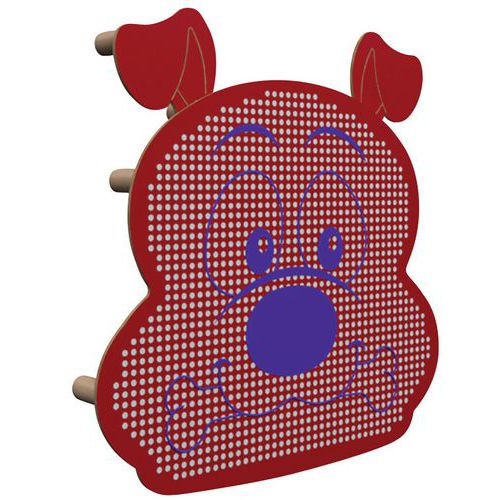Panneau Acousti-kids Mural Modèle Chien Panneau Rouge Cerise