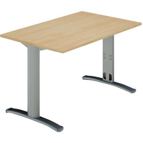 Bureau Droit Pieds Dalia 140 X 80 Cm Hêtre/alu