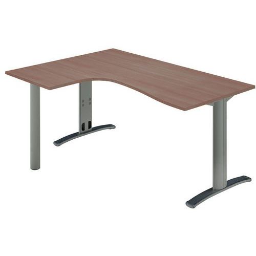 Bureau Asymétrique. Pieds Dalia Ret.à Gauche 160 Noyer/alu