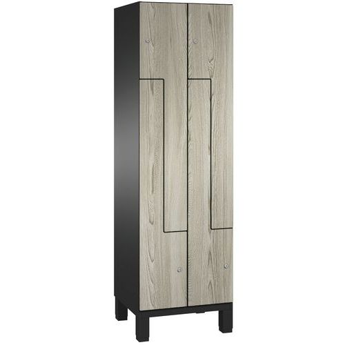 Vestiaire Sur Pied Cambio 2 Col. 4 Portes L 7021/hpl Frêne 600x1950