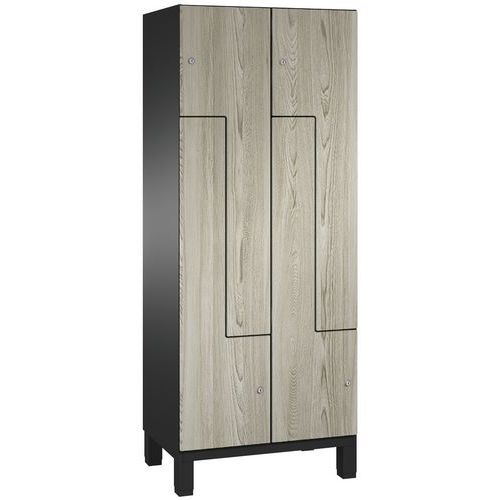 Vestiaire Sur Pied Cambio 2 Col. 4 Portes L 7021/hpl Frêne 800x1950
