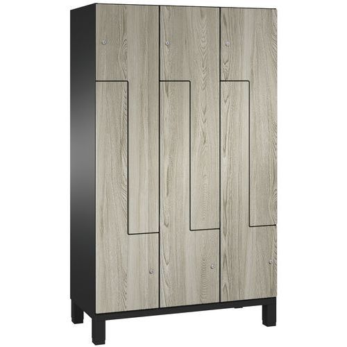 Vestiaire Sur Pied Cambio 3 Col. 6 Portes L 7021/hpl Frêne 1200x1950