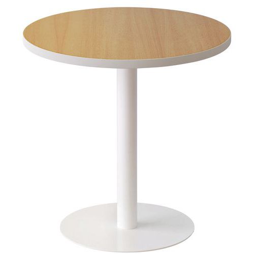 Guéridon Easy Office Bas Pied Métal Ã˜ 60 Cm Plateau Hêtre