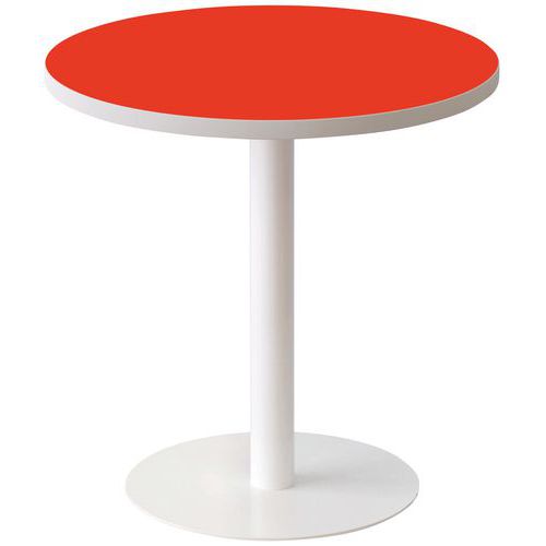 Guéridon Easy Office Bas Pied Métal Ã˜ 60 Cm Plateau Rouge