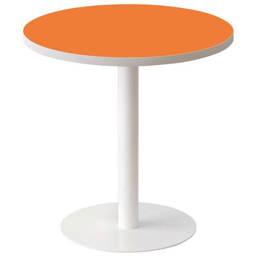 Guéridon Easy Office Bas Pied Métal Ã˜ 60 Cm Plateau Orange
