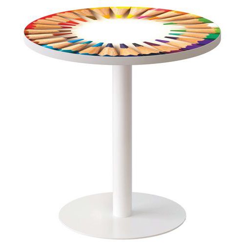 Guéridon Easy Office Bas Pied Métal Plt Crayons De Couleur