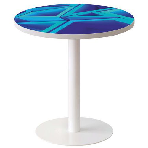 Guéridon Easy Office Bas Pied Métal Plateau Décor Triangle