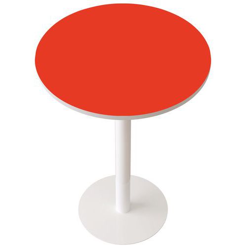 Guéridon Easy Office Haut Pied Métal Ã˜ 80 Cm Plateau Rouge