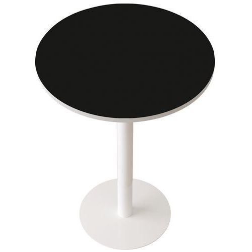 Guéridon Easy Office Haut Pied Métal Ã˜ 80 Cm Plateau Noir