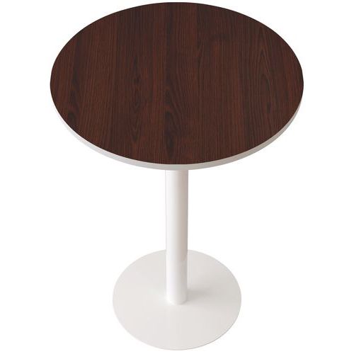 Guéridon Easy Office Haut Pied Métal Ã˜ 80 Cm Plateau Wengé