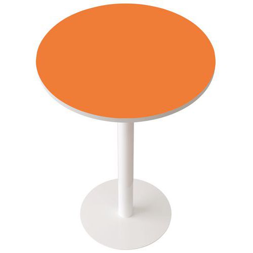 Guéridon Haut Pied Métal Ø 80 Cm Plt. Orange- Manutan Expert