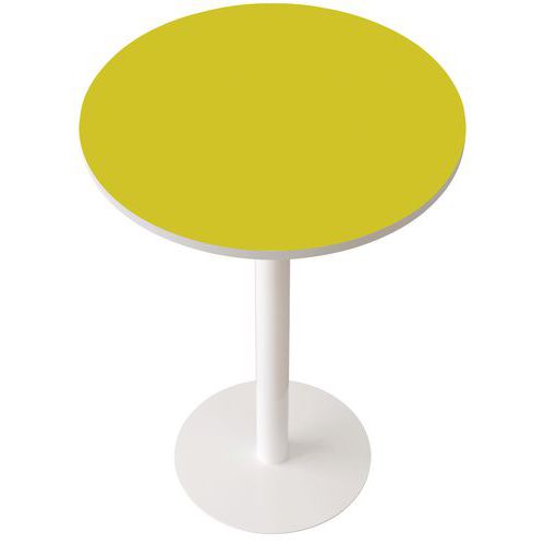Guéridon Easy Office Haut Pied Métal Ø 80 Cm Plateau Anis