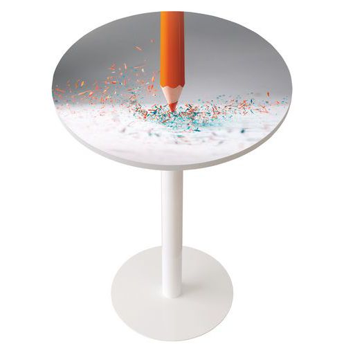 Guéridon Easy Office Haut Pied Métal Plt Crayon De Papier