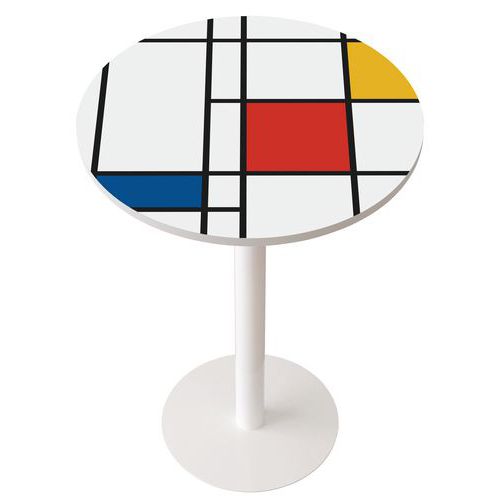 Guéridon Easy Office Haut Pied Métal Plateau Décor Design