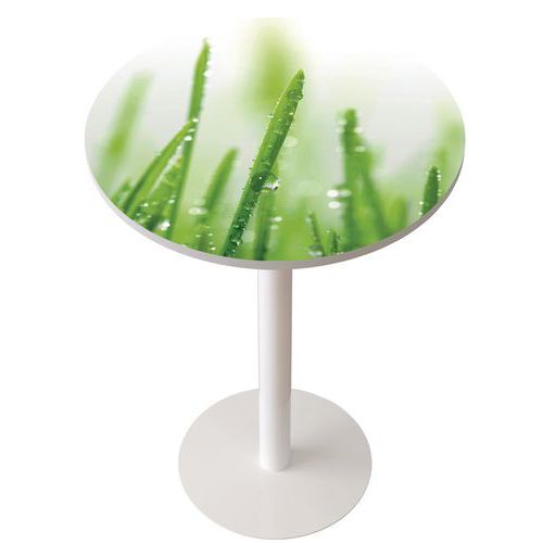 Guéridon Easy Office Haut Pied Métal Plateau Décor Nature