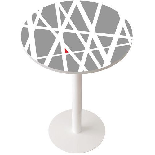 Guéridon Easy Office Haut Pied Métal Plateau Décor Street