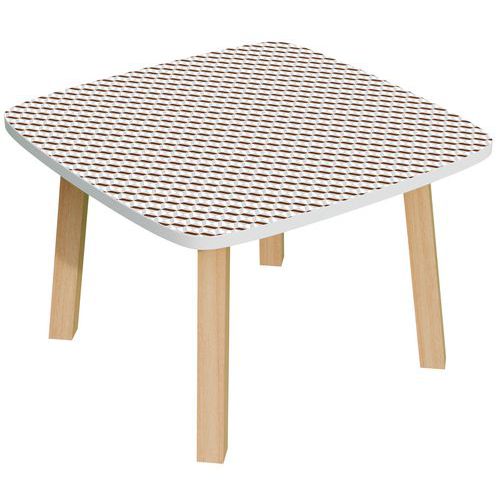 Table Basse Woody 60 X 60 Cm Plateau Décor Brun