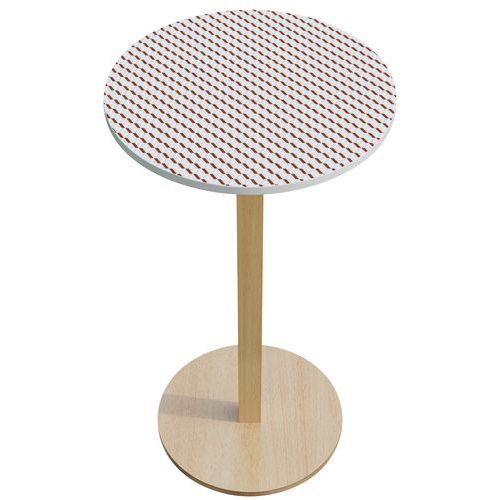 Guéridon Haut Woody Diamètre 60 Cm Plateau Décor Brun