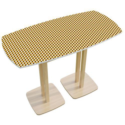 Table Réunion Haute Woody 4 Personnes Décor Safran