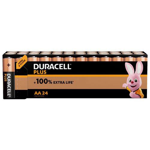 Pile Alcaline AA Plus 100 % - 24 unités - Duracell Pile Alcaline AA Plus 100 % - 24 unités - Duracell