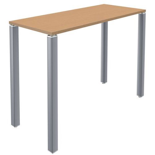 Table Lounge 4 Pieds L120 X P60 X H105 Chêne Clair / Alu