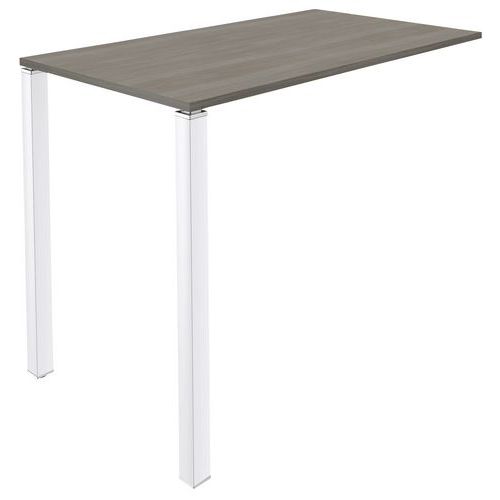 Table Lounge 2 Pieds L80 X P80 X H105 Chêne Gris / Blanc