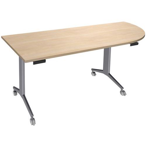 Table Abattante Avel 200x80 Angle à Droite Chêne Clair/pied Alu
