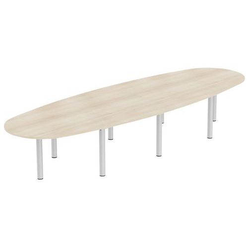 Tab. Elbia 420x72x140cm 16/18 Pers.plt Ép.25mm Acacia/alu