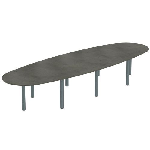 Tab. Elbia 420x72x140cm 16/18 Pers.plt 25mm Béton/anthr