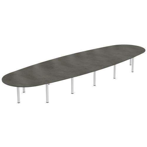 Tab. Elbia 630x72x200cm 24/26 Pers.plt Ép.25mm Béton/alu