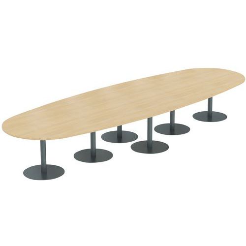 MBA - Table de réunion Elbia Ovale 480x160cm Chêne/Anthracite - 18/20 personnes - Éco-responsable