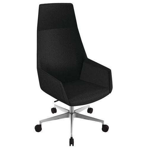 Fauteuil Dune Appui-tête Pied Aluminium Tissu M1 Noir B01/28